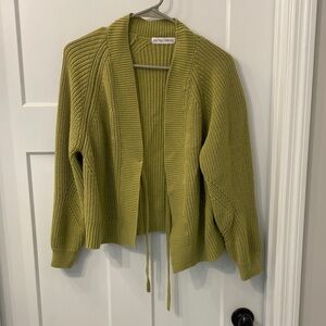 Green knit cardigan